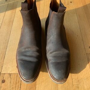 Meermin Waxy Brown Suede Leather Chelsea Boots Mens UK 9.5 US 10.5 101050